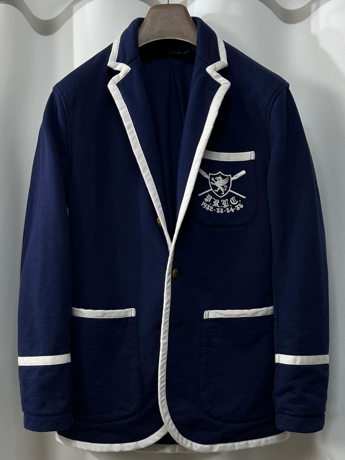 폴로 랄프로렌 로얄네이비 파이핑 엠브로이더리 금장 스포츠 코트 자켓 상품이미지1