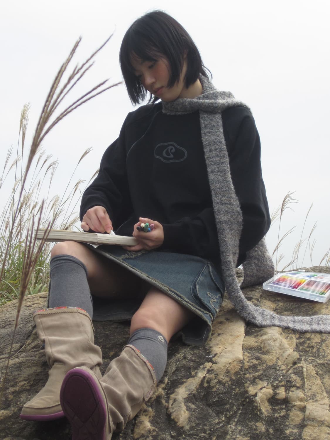 택포) suu 코이세이오 부클 머플러 그레이 상품이미지3