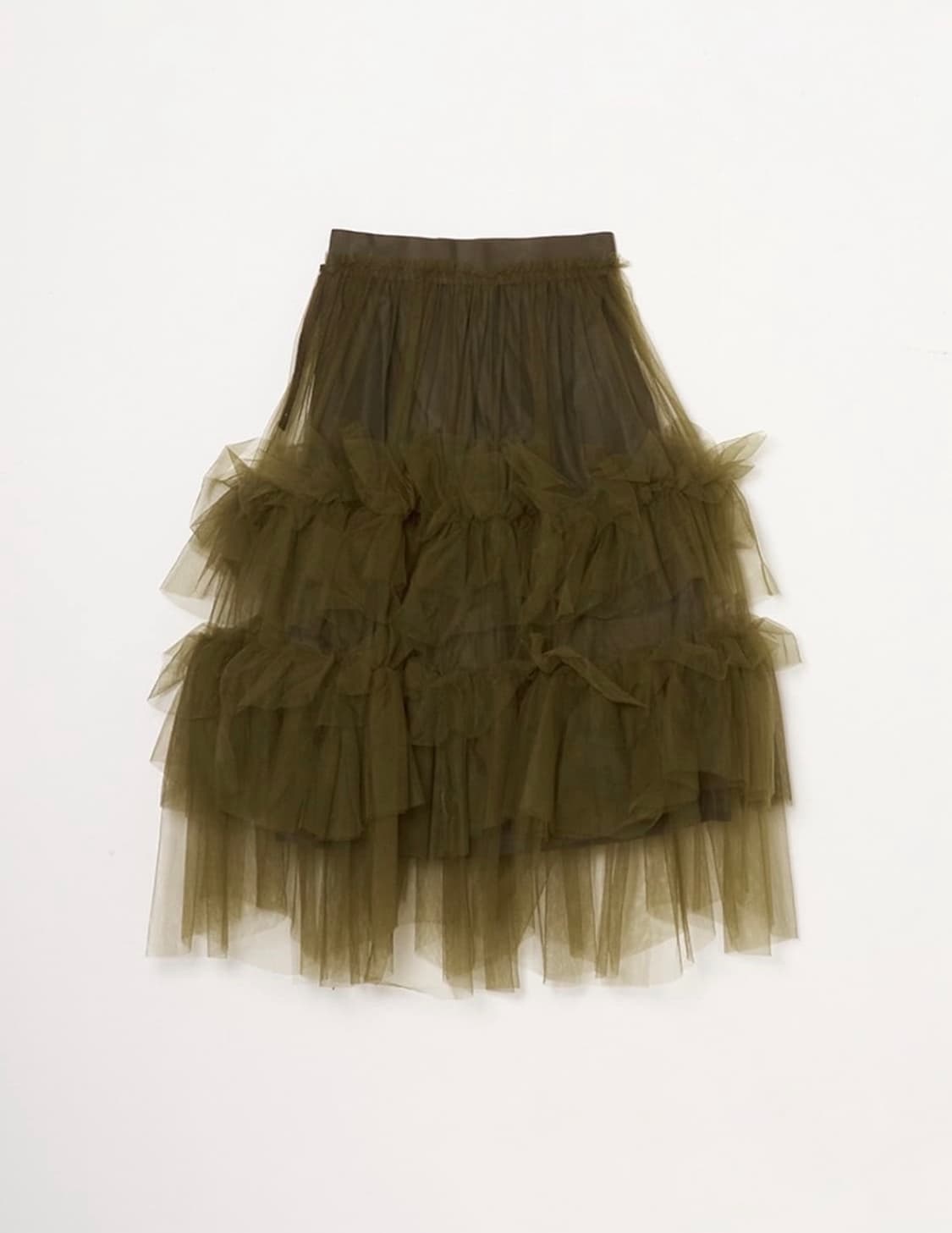 치카키사다 카키 튤 스커트(새상품) 상품이미지1