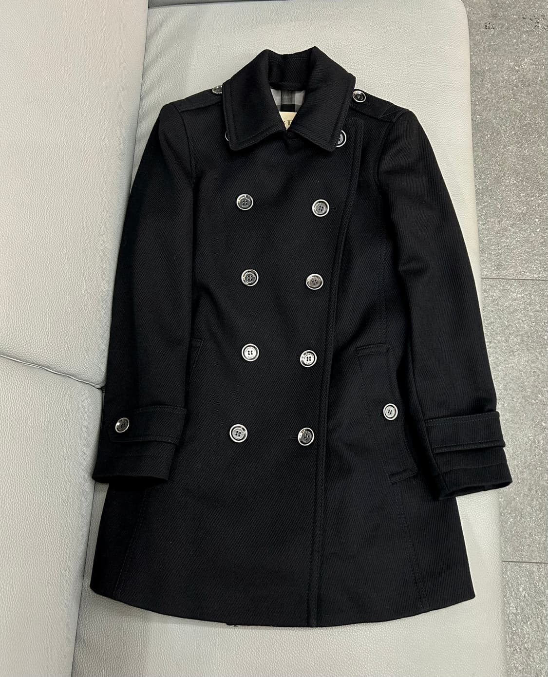 버버리 블랙 울 코트(UK6/44사이즈) 상품이미지4