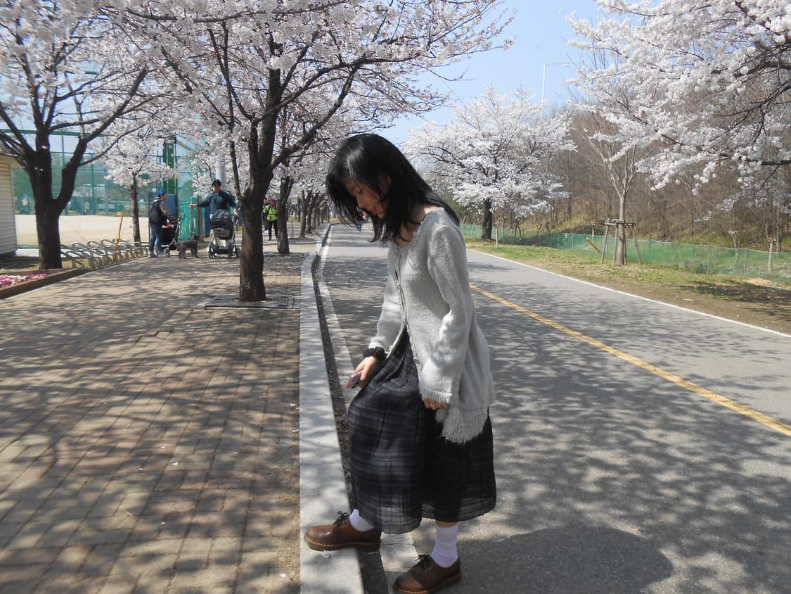 빈티지 스트라이프 롱 스커트 상품이미지4