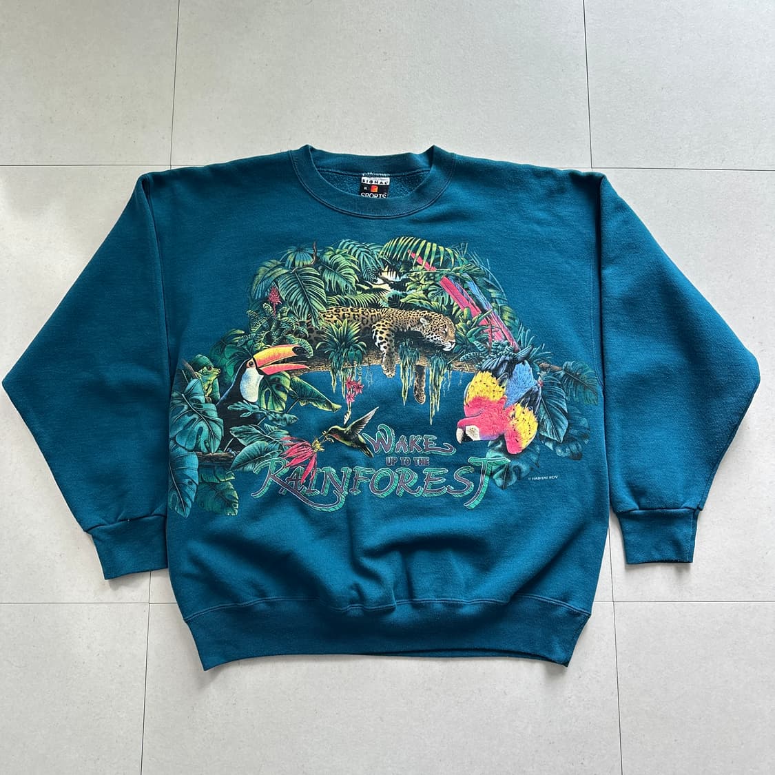 90s SIGNAL 레인포레스트 맨투맨 XL MADE IN USD 상품이미지1