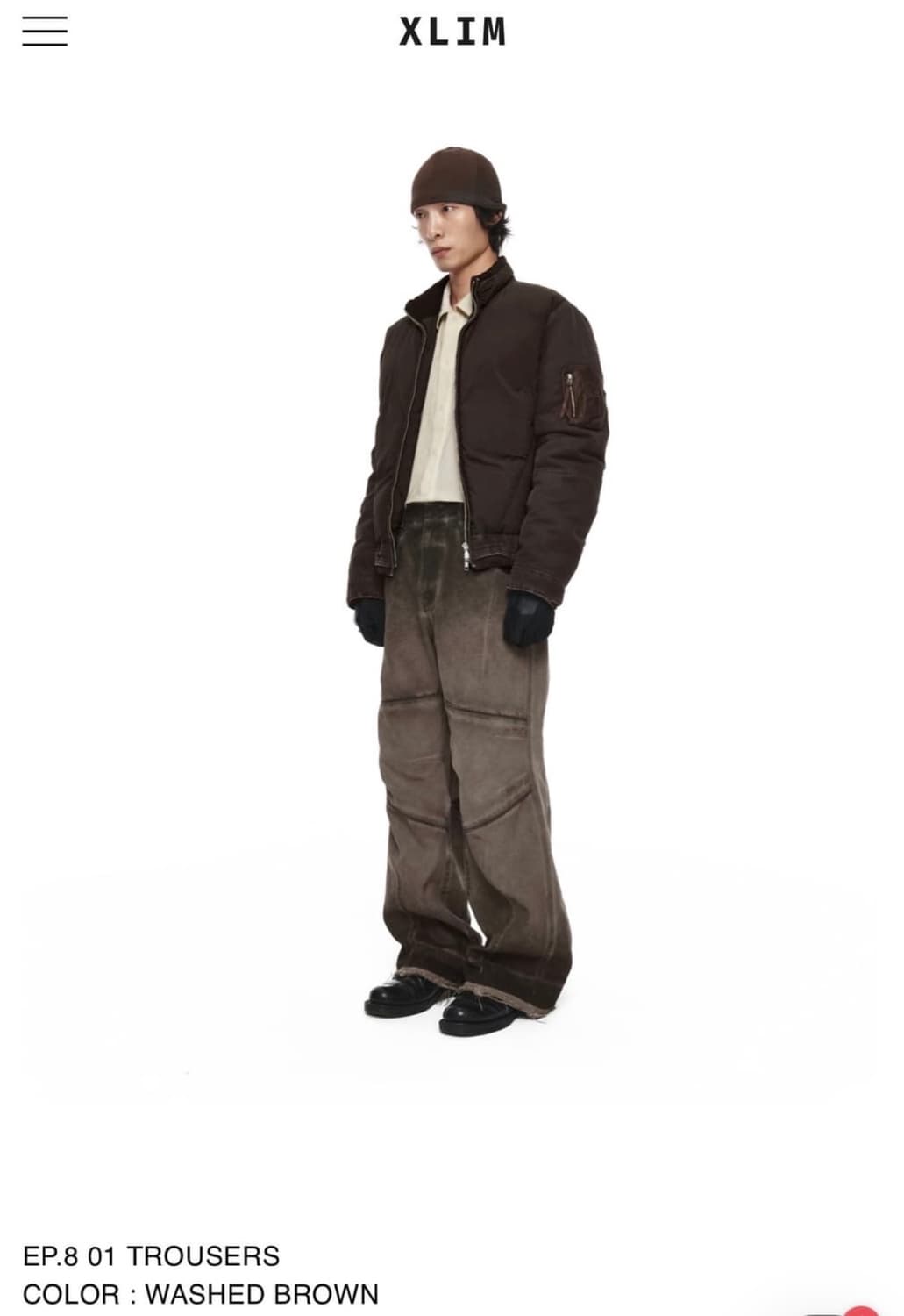 Xlim EP.8 01 TROUSERS : WASHED BROWN 상품이미지1