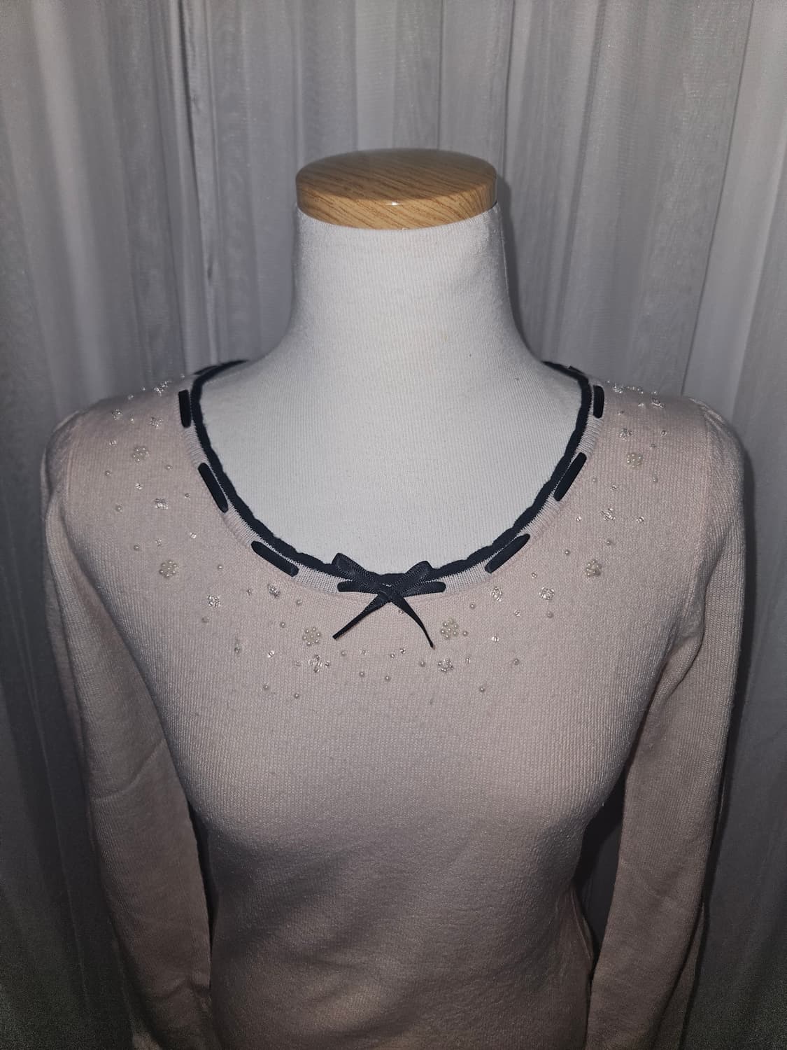 SC 베이비핑크 밀키 스트로베리🍓 히메 리본 니트 상품이미지2