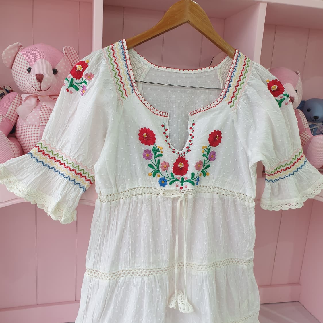 플라워 자수 코튼 원피스 상품이미지3