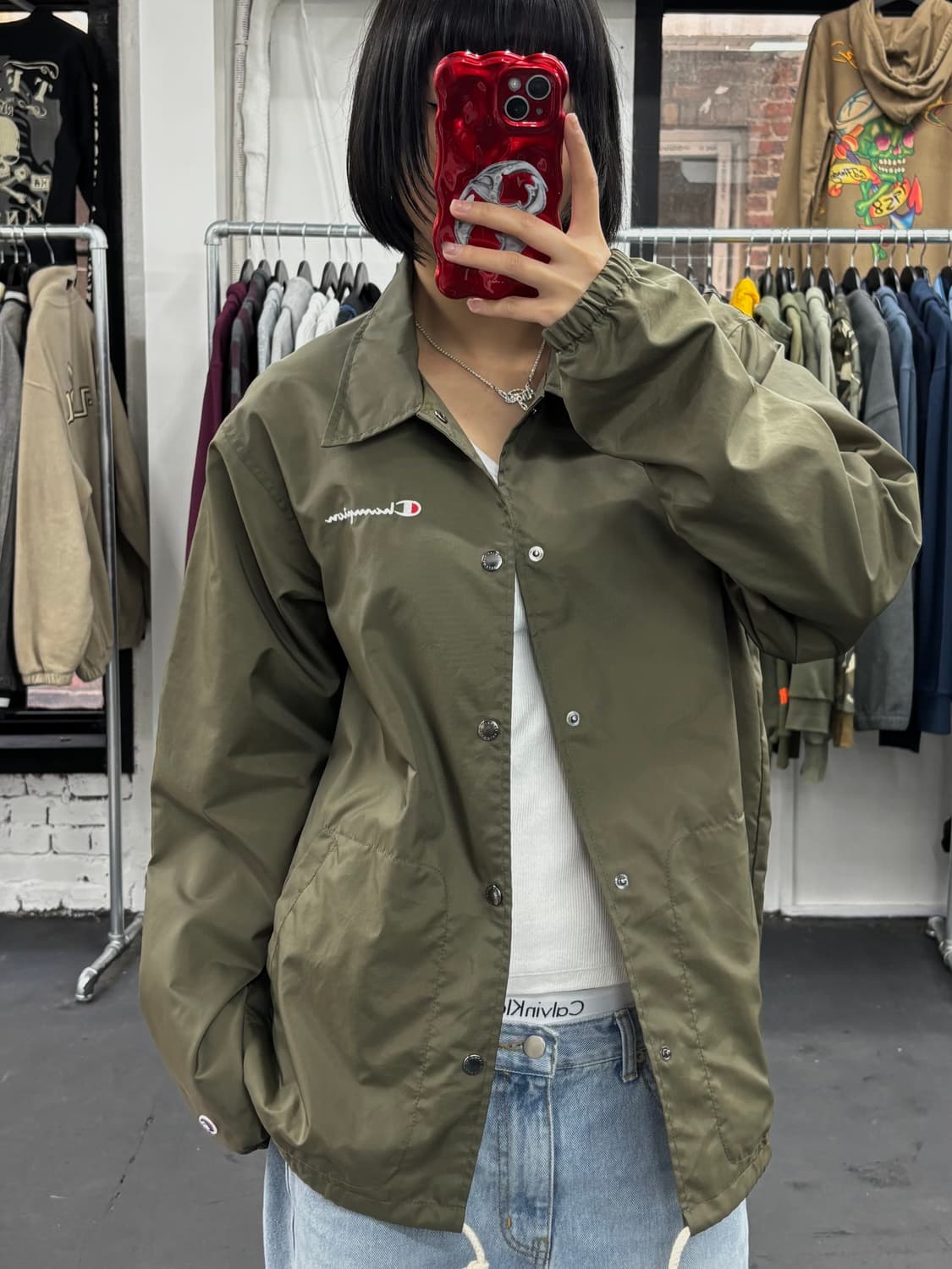 챔피온 올리브 코치자켓 상품이미지1