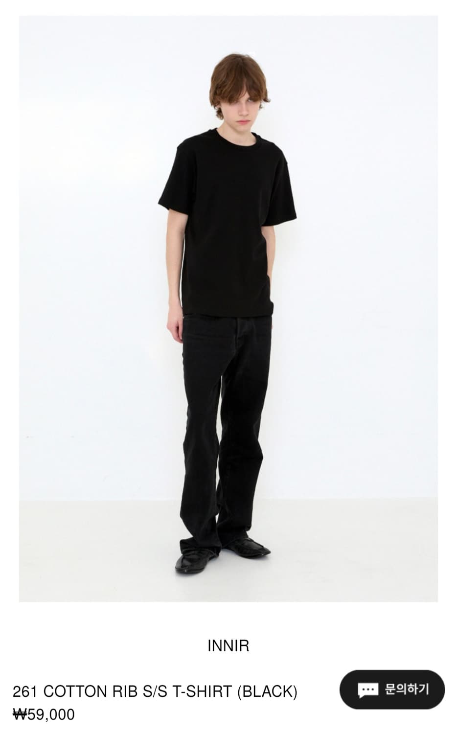 Innir 261 COTTON RIB S/S T-SHIRT (BLACK) 상품이미지1