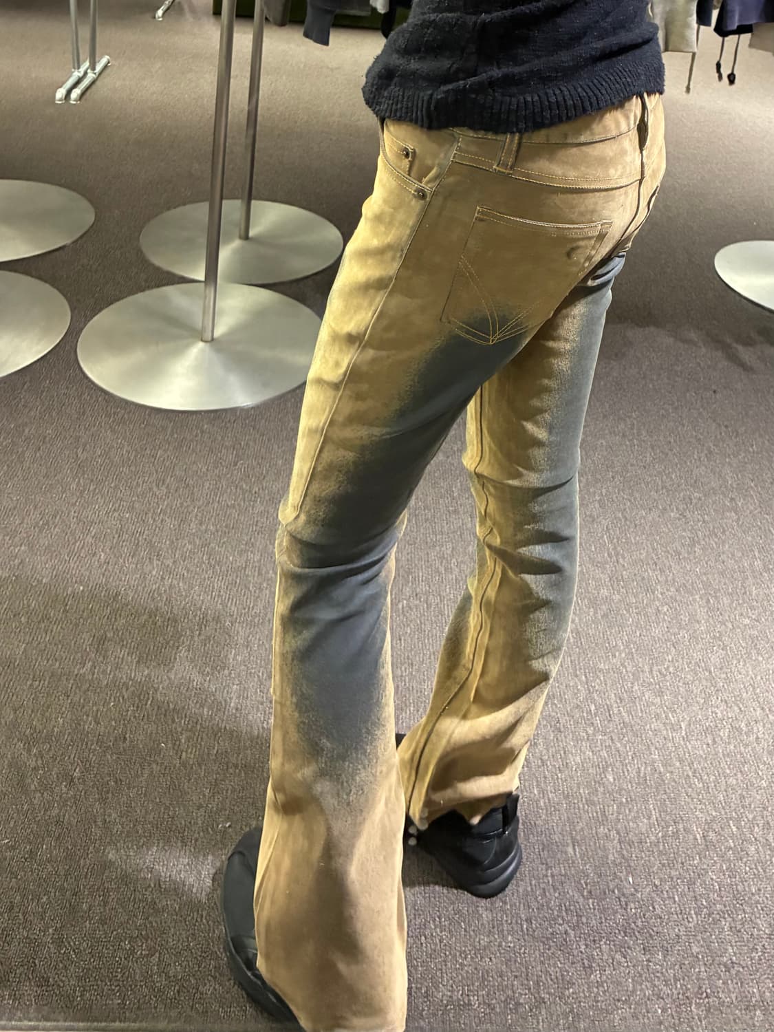 OS)Japanese vintage 여성 타이다이 부츠컷 데님팬츠 상품이미지2