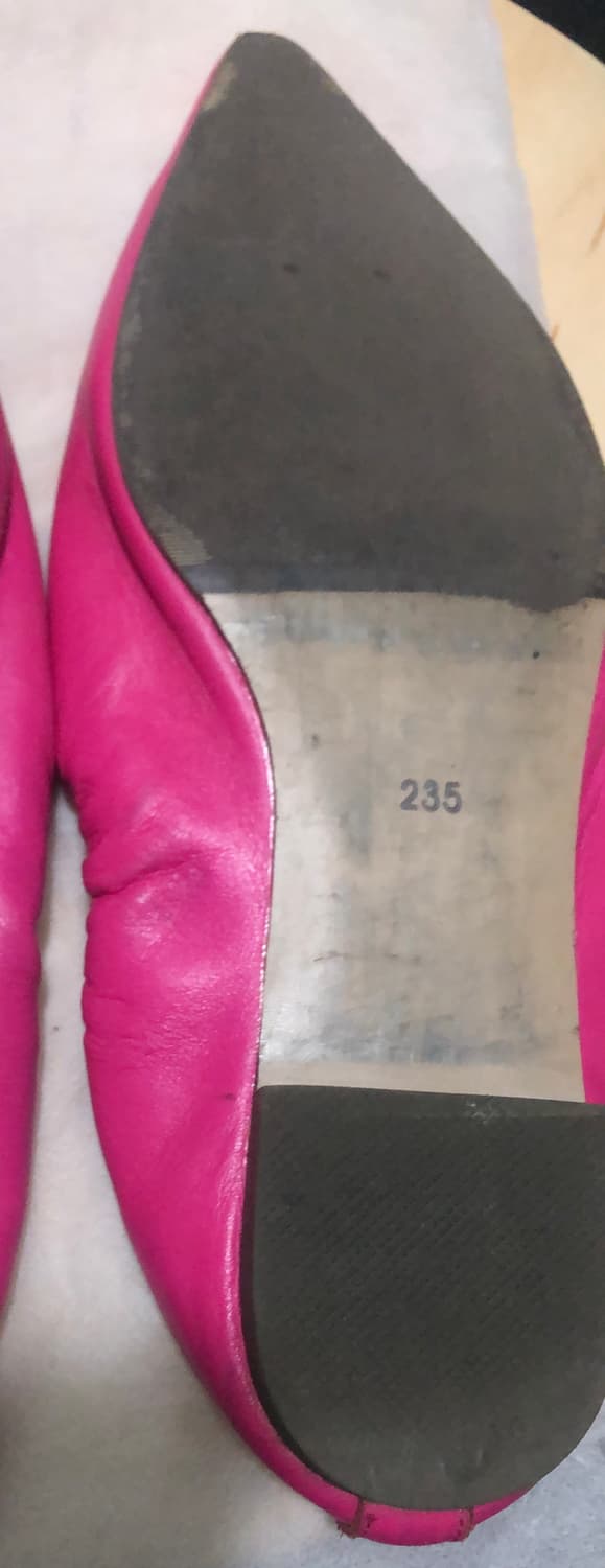 마뗑킴 초레어 핫핑크 소가죽 게더플랫 235 상품이미지4