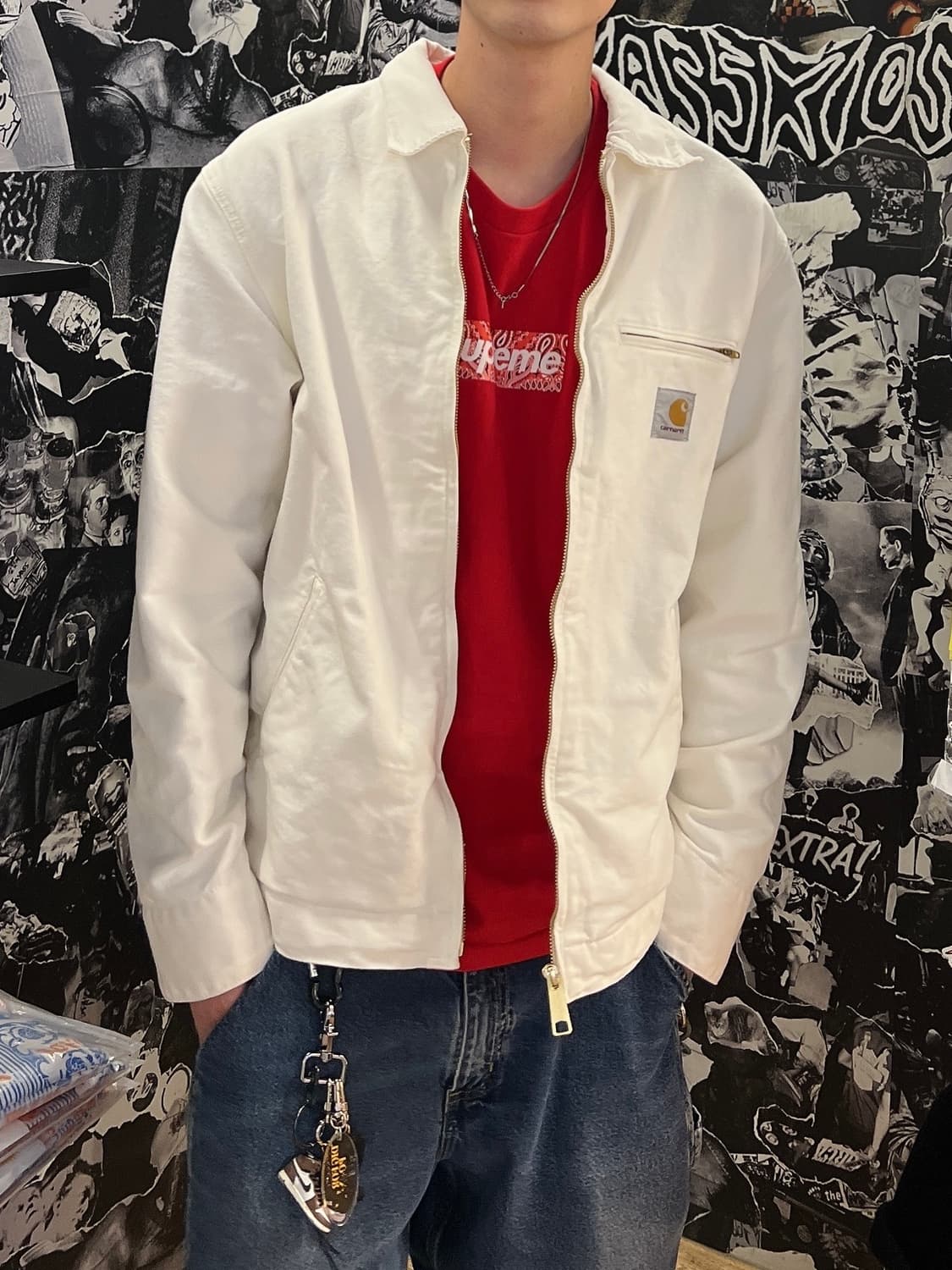 (L) 칼하트WIP 디트로이트 자켓 화이트 상품이미지1