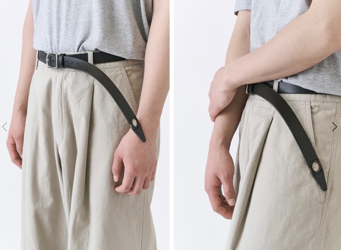 Black Washed Leather Vintage Coin Belt 상품이미지3