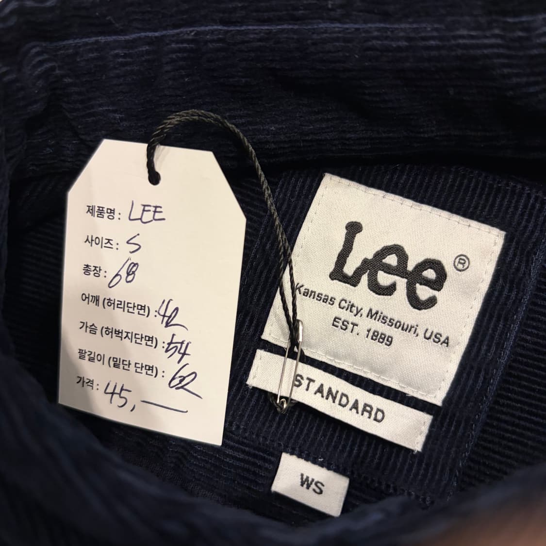 [S] Lee 리 코듀로이 남방 네이비 새상품 D435 상품이미지5