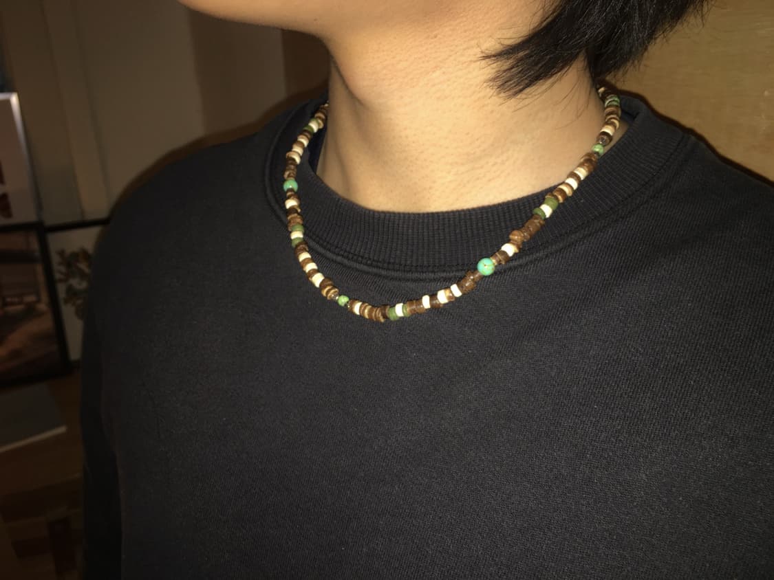 mint n wood necklace  상품이미지2