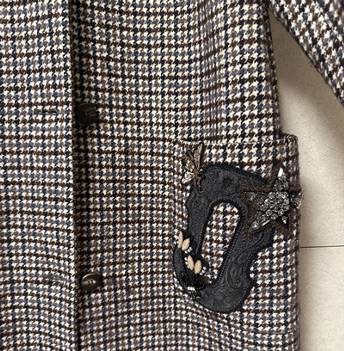 오즈세컨 비즈장식 노카라 코트  상품이미지6