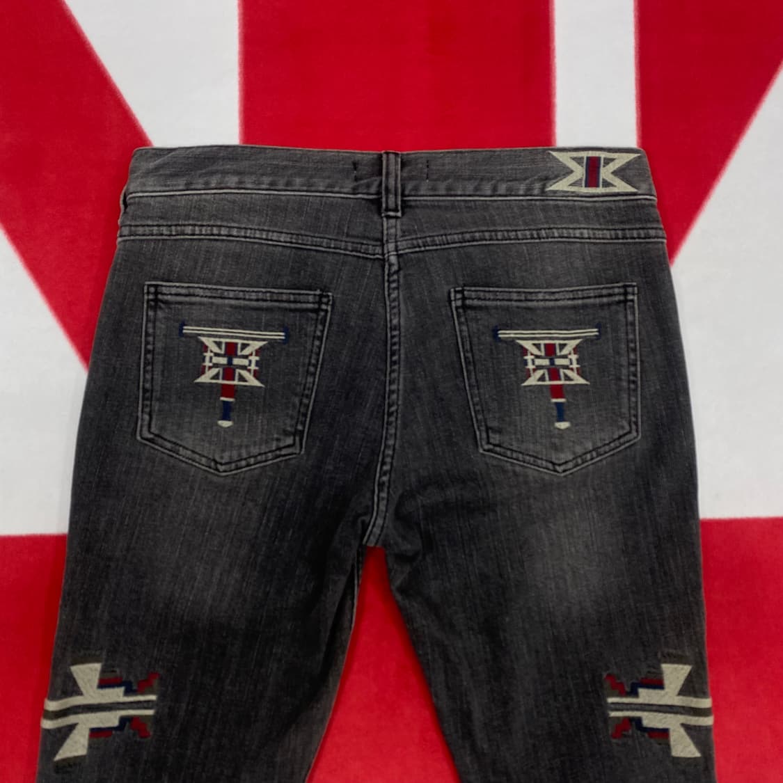 H&M x이자벨마랑 자수패턴 데님팬츠 실측 26-27 상품이미지5