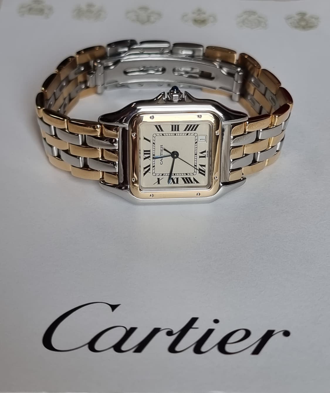 까르띠에 팬더 18K 옐로우 3-row 콤비 M 쿼츠 남녀공용 시계
 상품이미지1