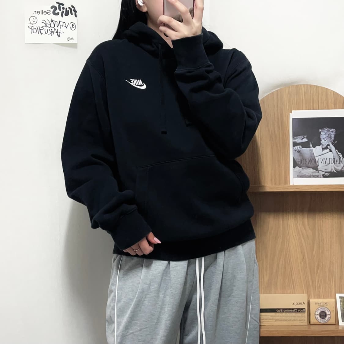 [정품] 나이키 블랙 푸츄라 후드티 [ M ] 상품이미지1