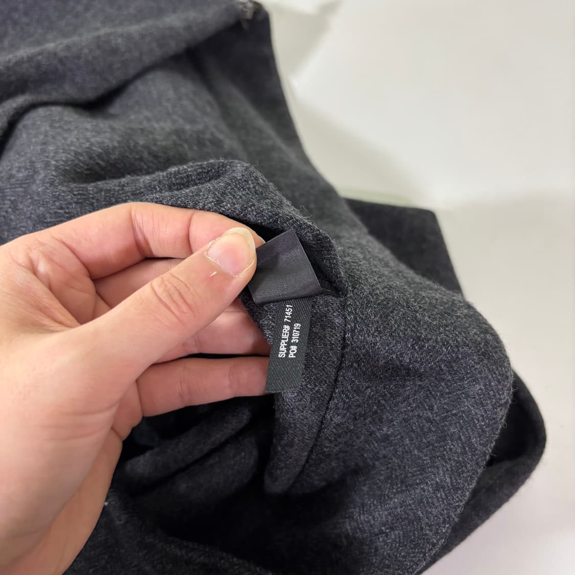 XL 랄프로렌 블랙라벨 차콜 가죽배색 울 헤링본 라이더자켓  상품이미지6