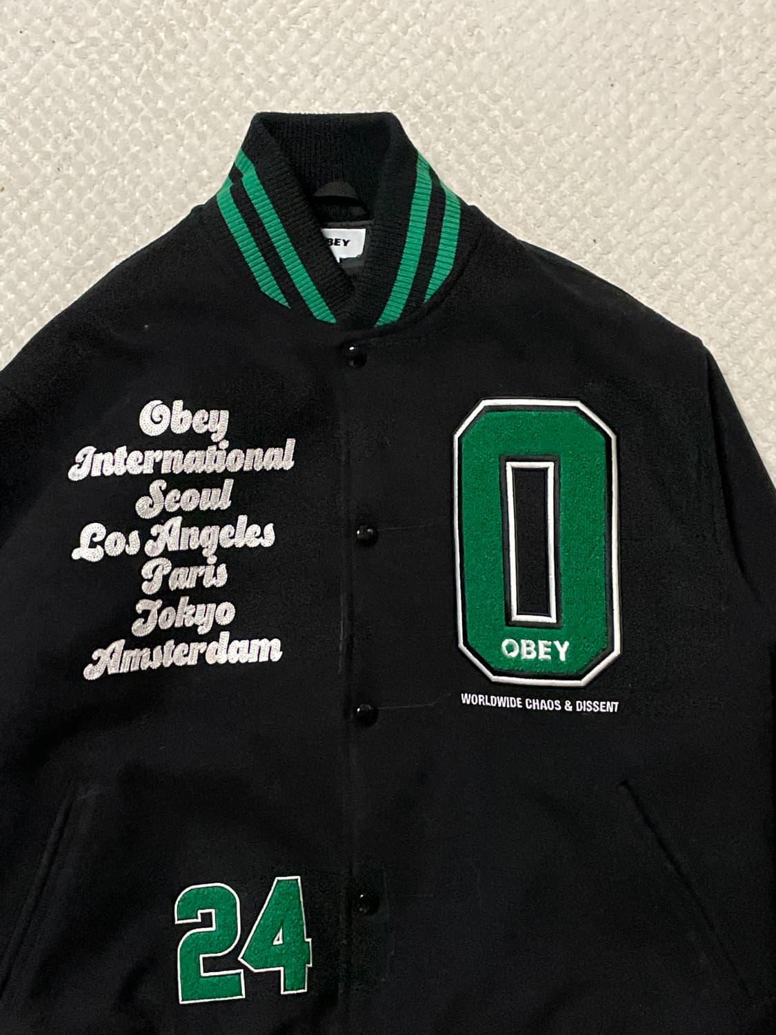 OBEY 오베이 암스테르담 인터내셔널 바시티 스타디움 자켓 상품이미지5