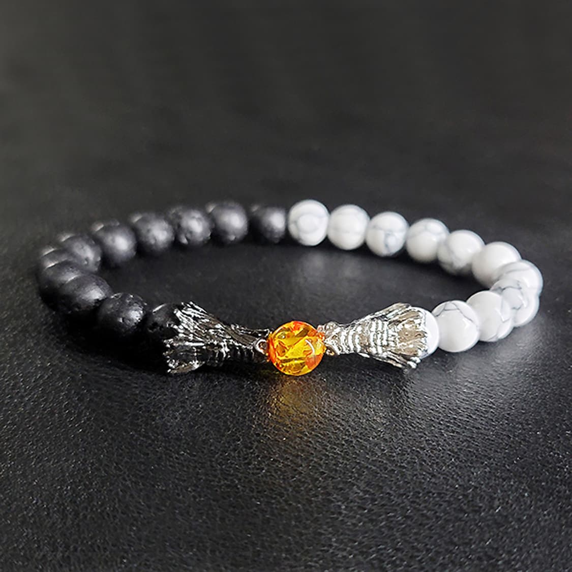 Coreguard 바솔트 히울라이트 8mm 남자 빈티지 용 원석 팔찌 상품이미지1