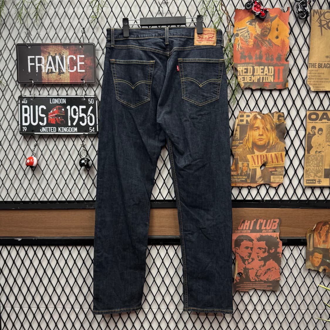 리바이스 505 데님 팬츠 레귤러 스트레이트 핏 진청 상품이미지2