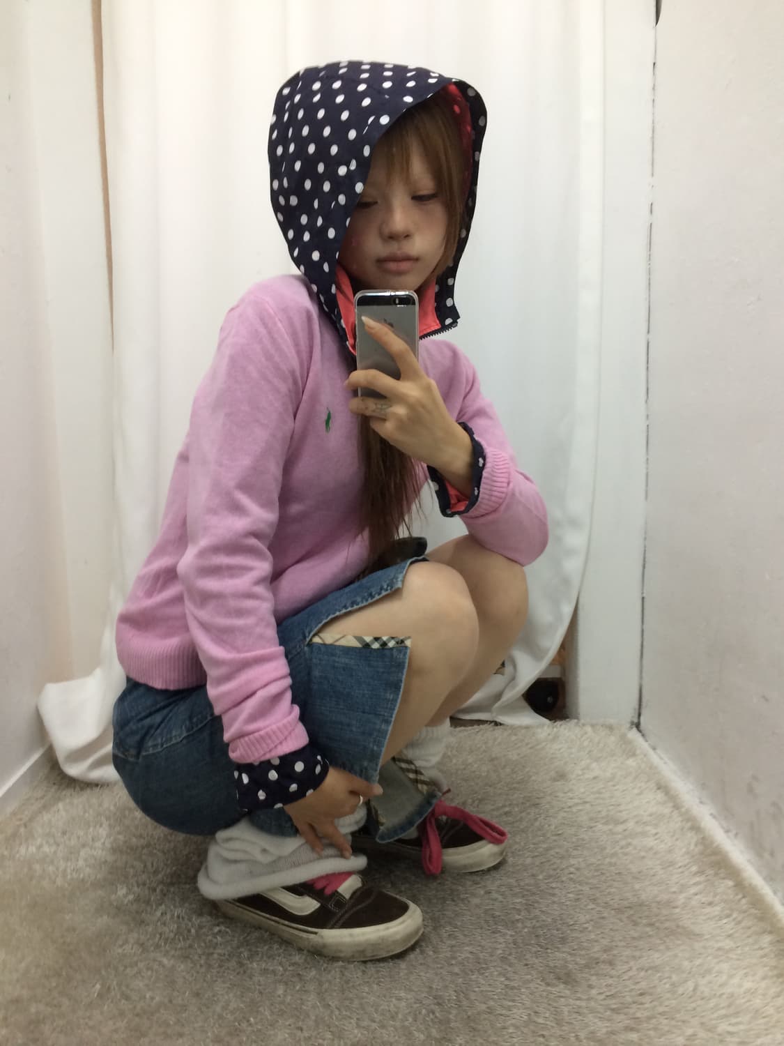 핑크 폴로 브이넥 코디 상품이미지1