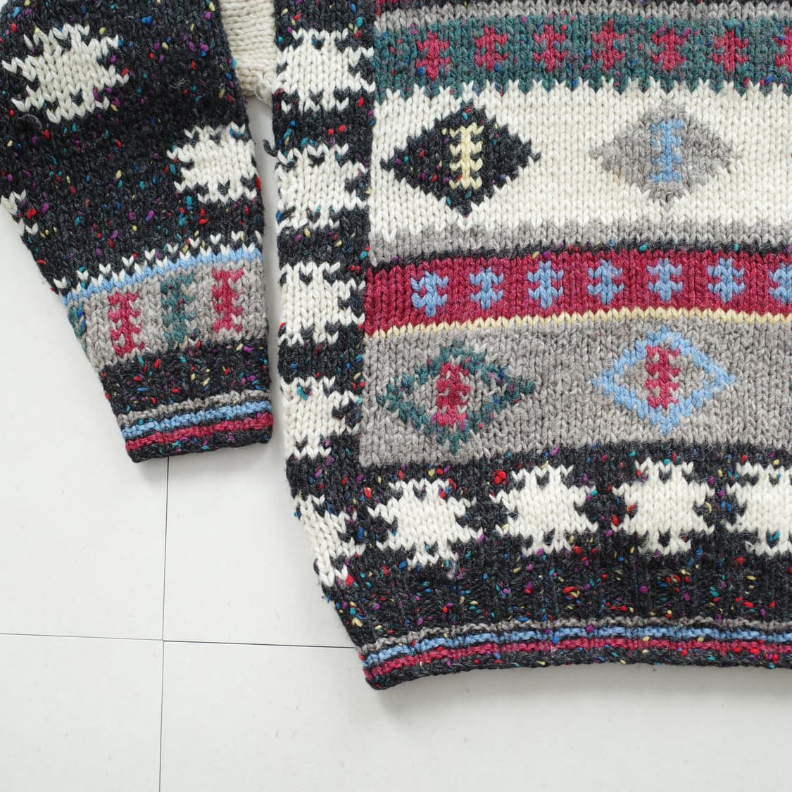 울리치 에스닉/지오메트릭 패턴 100% 울 니트 스웨터 상품이미지5