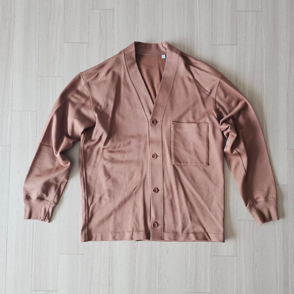 L 100 새제품) 유니클로 U 스웨트 가디건 브라운 르메르 간절기 상품이미지3