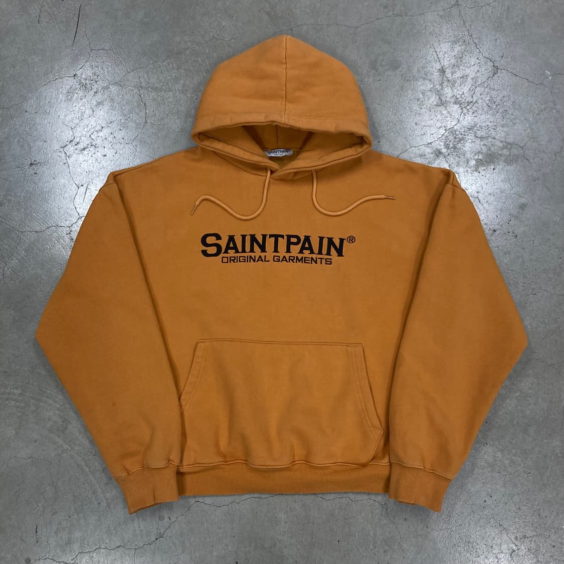 세인트페인 머스타드 컬러 스펠아웃 후드티 상품이미지1
