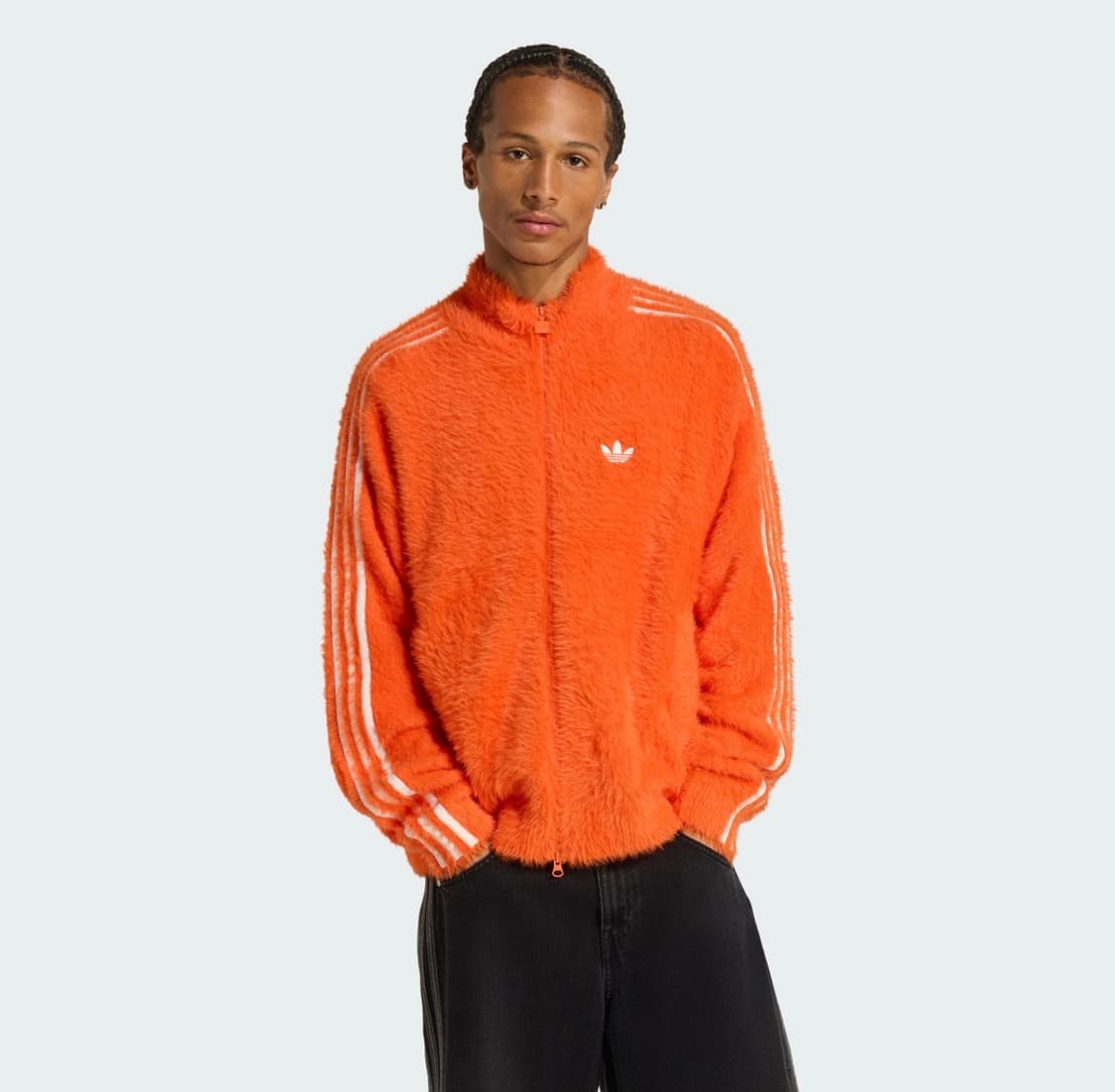 [새상품] M) 아디다스 인조 모헤어 클래식 트랙 탑 블랙/오렌지 상품이미지4