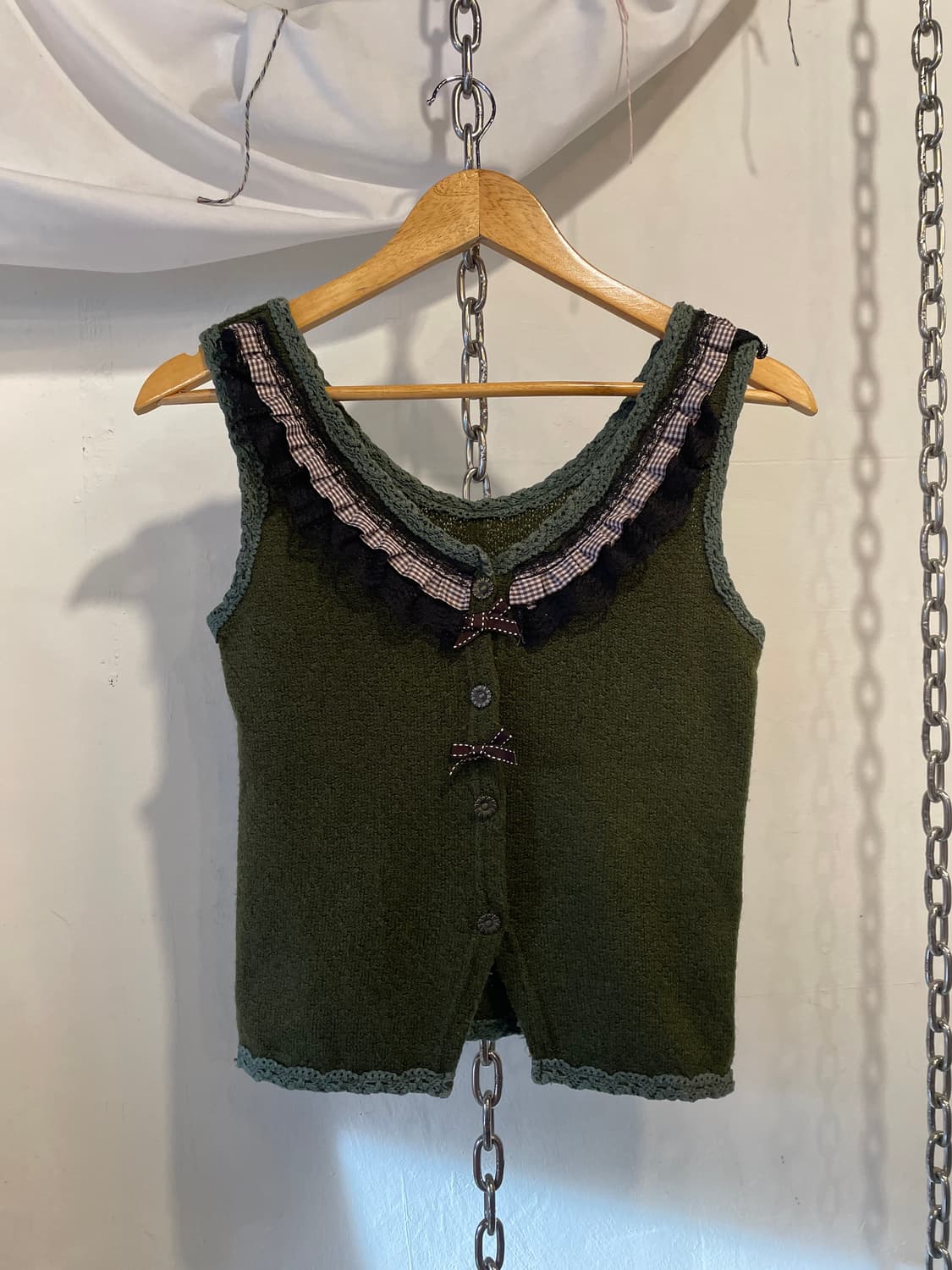 초코 도트 리본 해바라기 버튼 말차 베스트 모리 러블리 상품이미지2