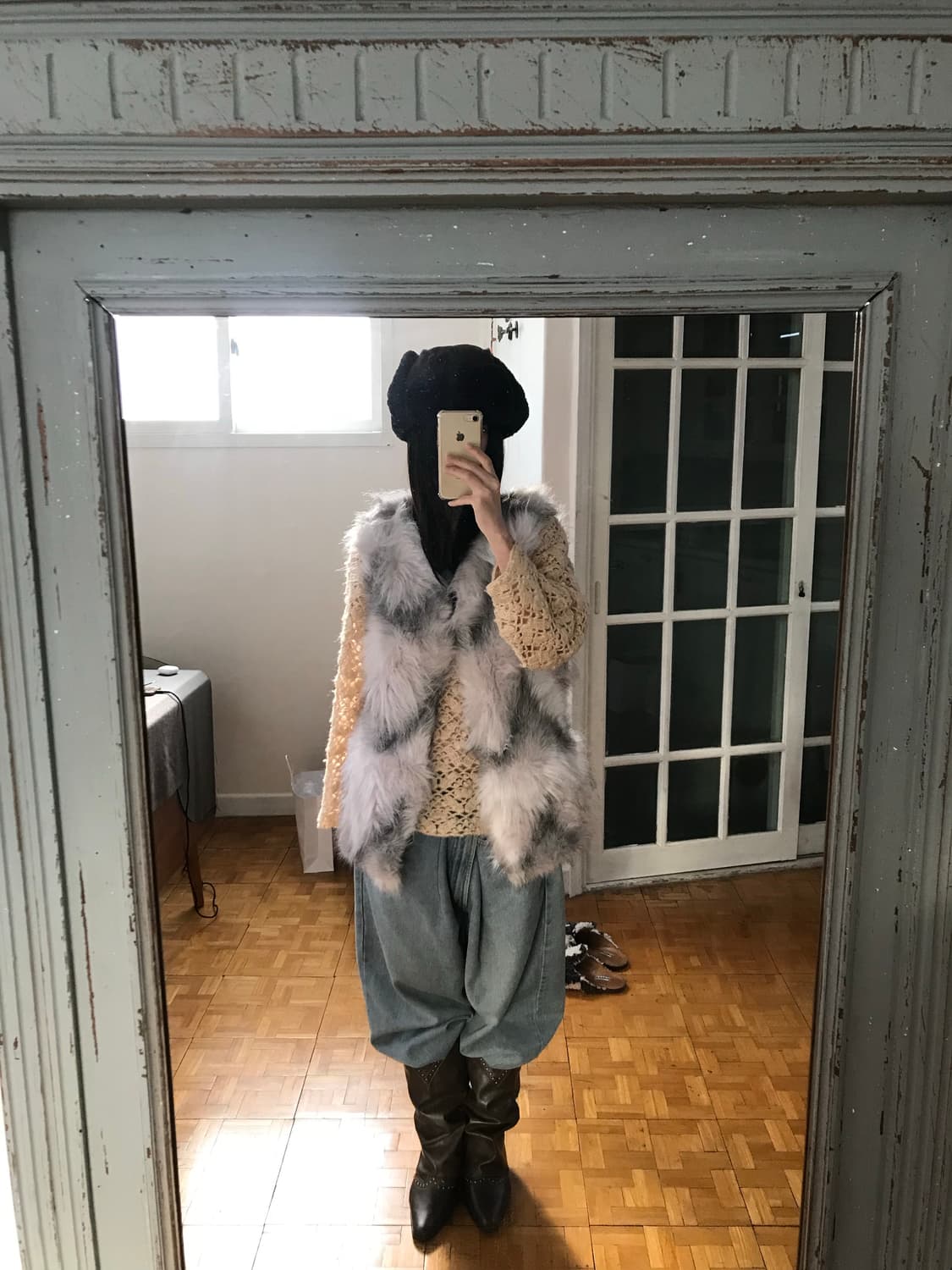 vintage eco fur vest 상품이미지7