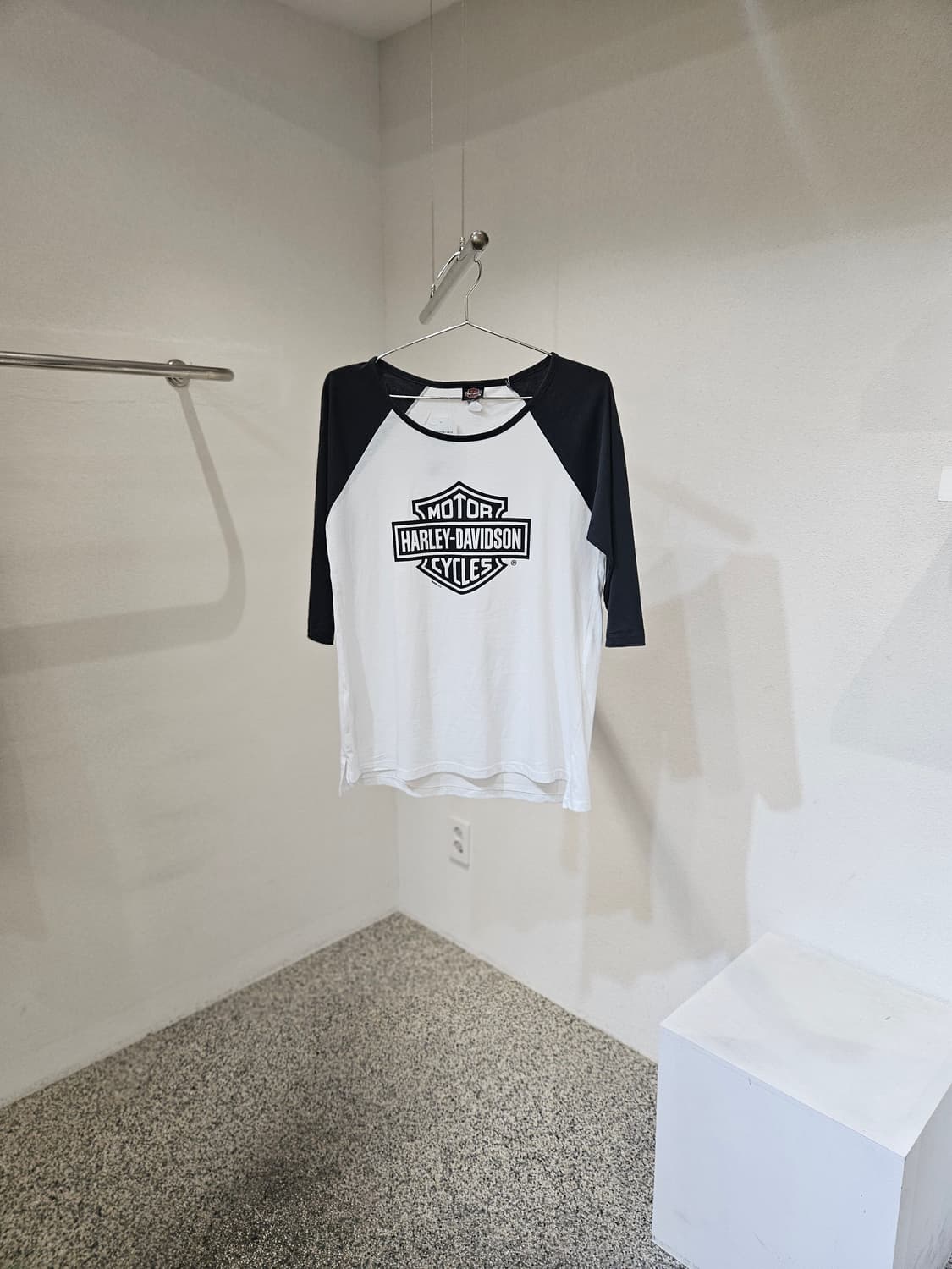 할리데이비슨 모터사이클 배색 7부 티셔츠 상품이미지1