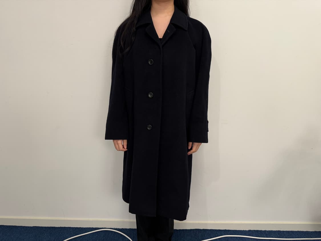 빈티지 캐시미어 롱 코트 블랙 상품이미지1