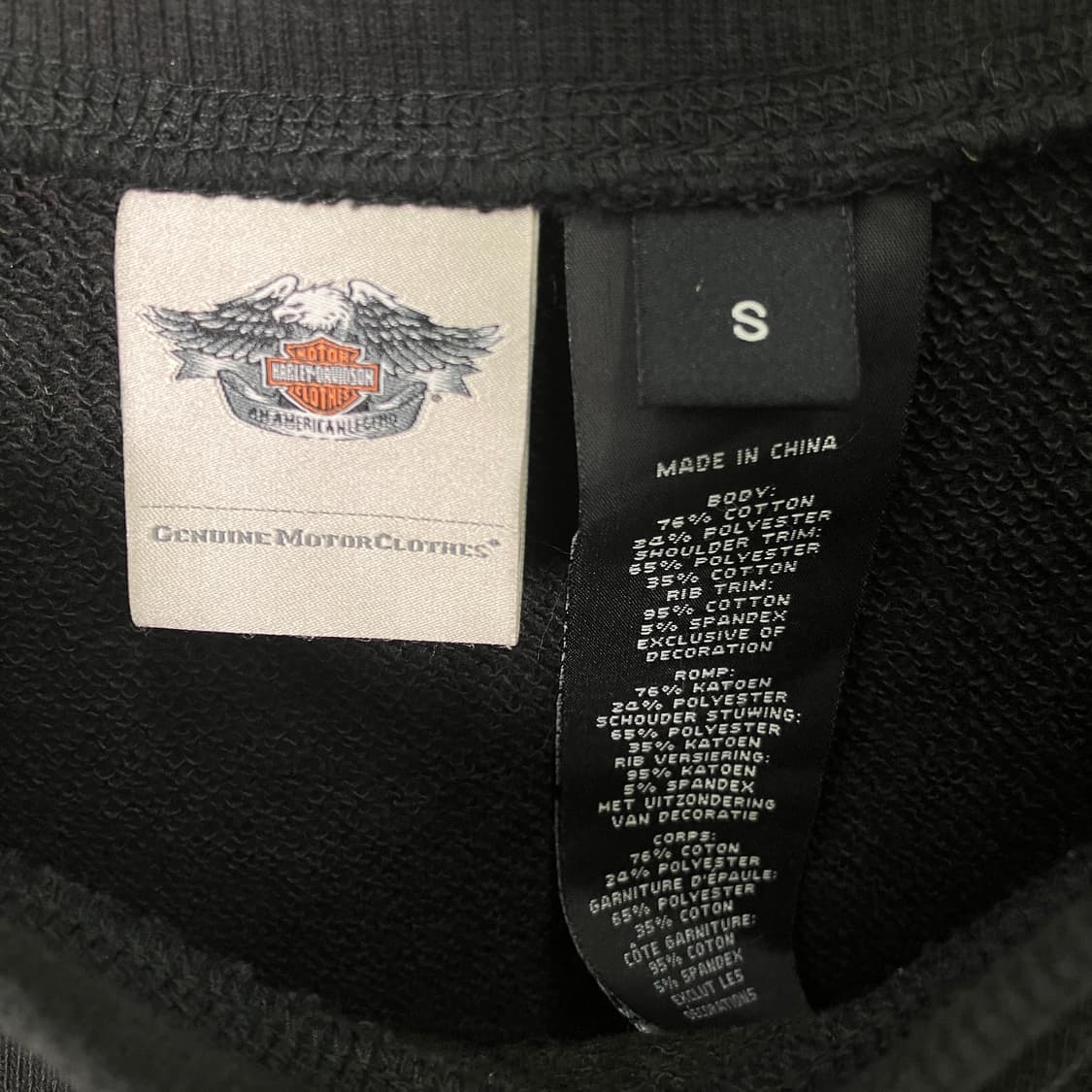 할리데이비슨 블랙 레이스 스웨트셔츠 S 상품이미지3