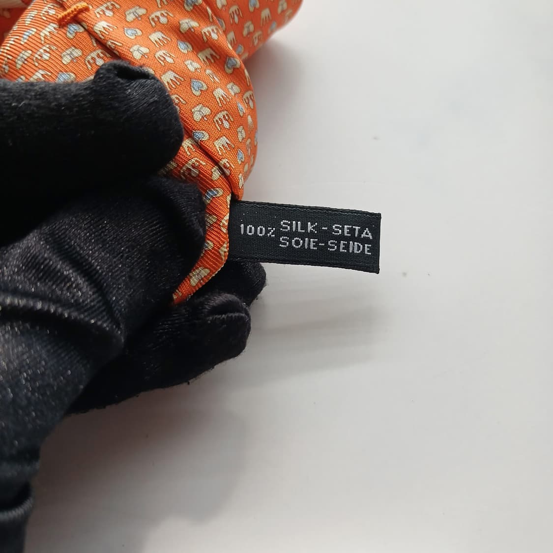 살바토레 페라가모 실크 오렌지 넥타이 8.5cm A+등급 A18693
 상품이미지8