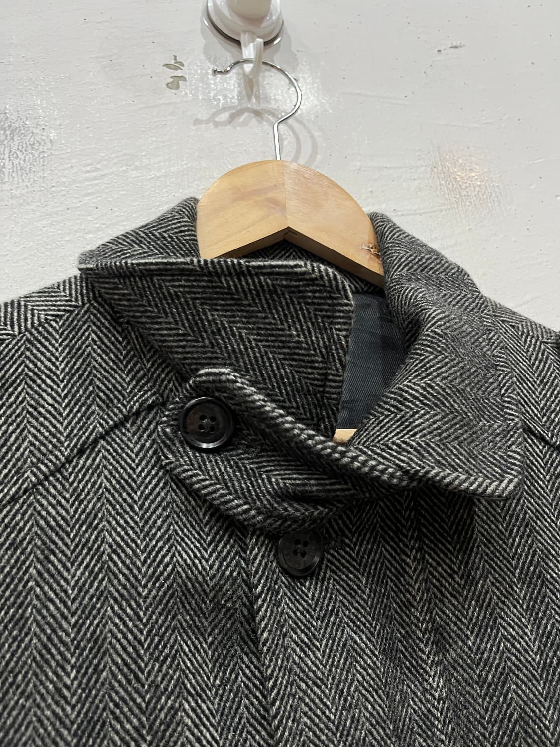 아르마니 익스체인지 울 캐시미어 헤링본 블루종 자켓  상품이미지3