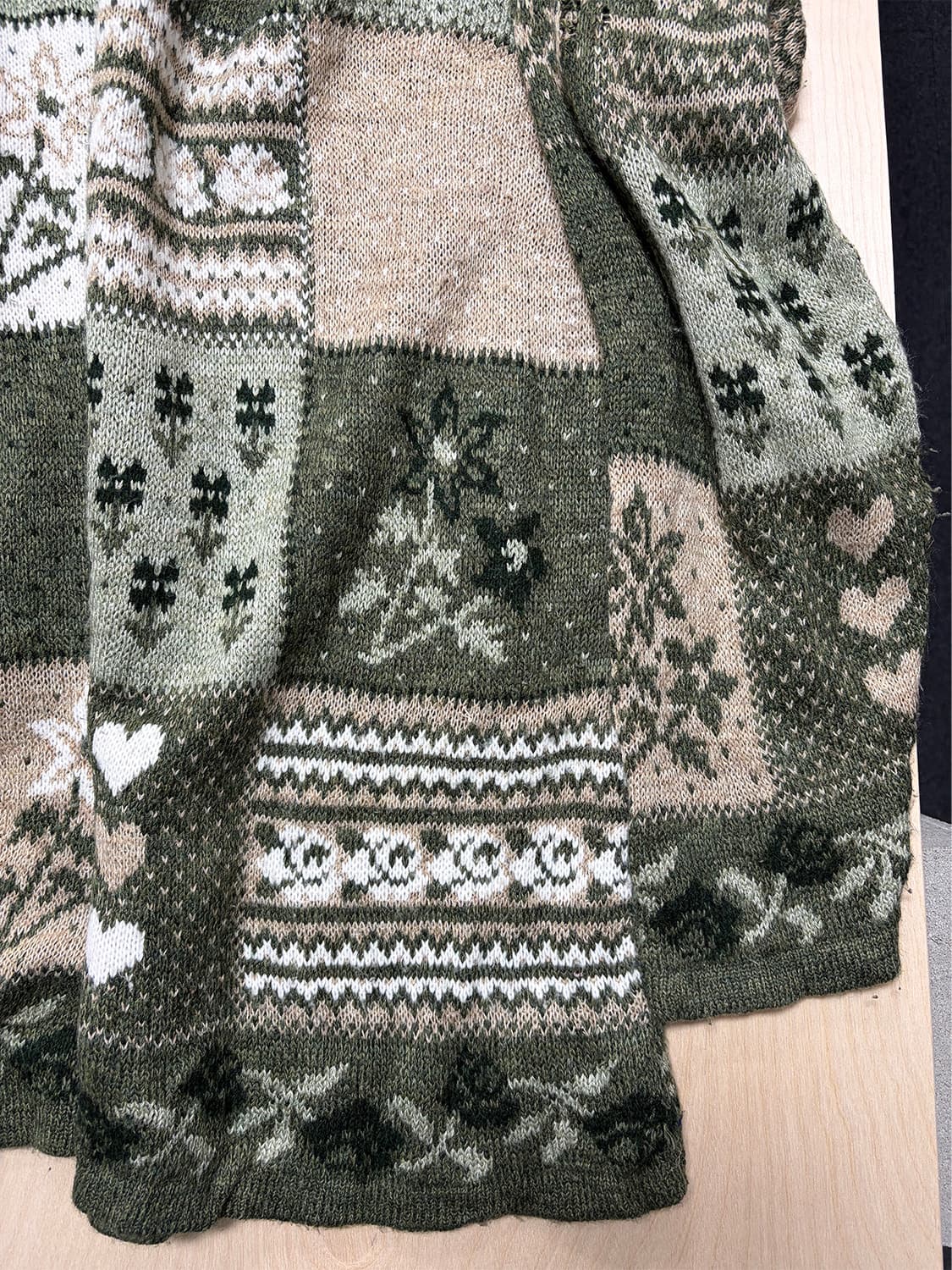 90s USA 빈티지 패치워크 스웨터 상품이미지6