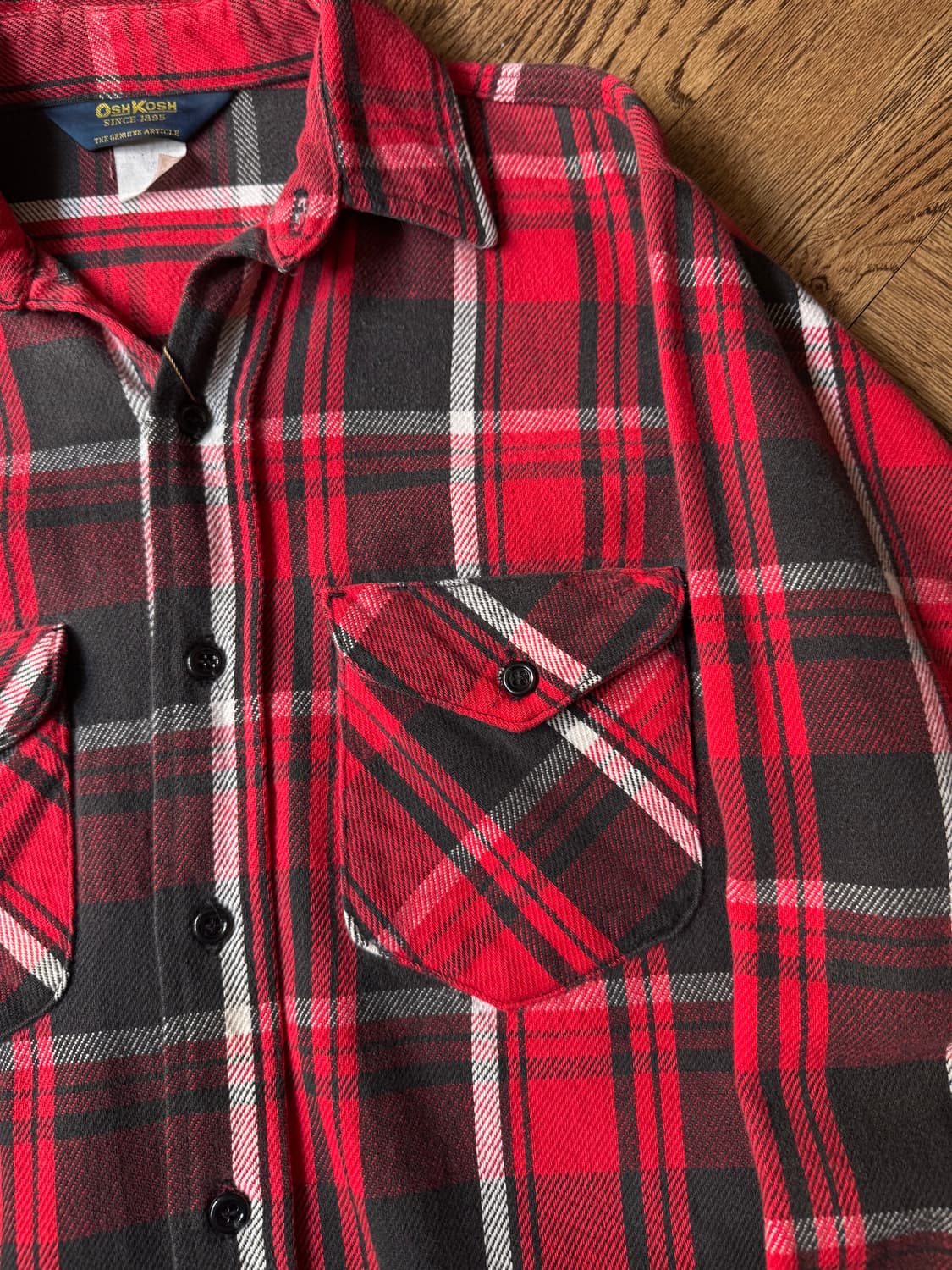 [M]OSHKOSH USA 오시코시 레드 타탄체크 플란넬 셔츠 상품이미지3