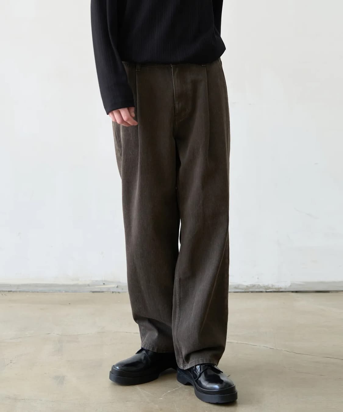 [XL] 드로우핏 와이드 뉴트럴 컬러 데님 [BROWN] 상품이미지1