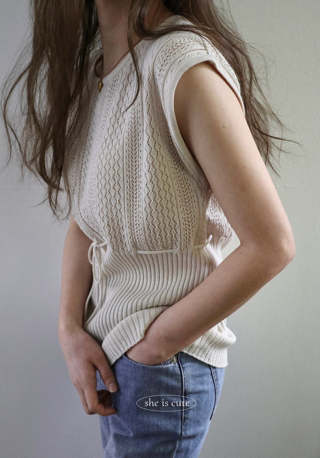쉬이즈큐트 Summer Knit top Greige 상품이미지6