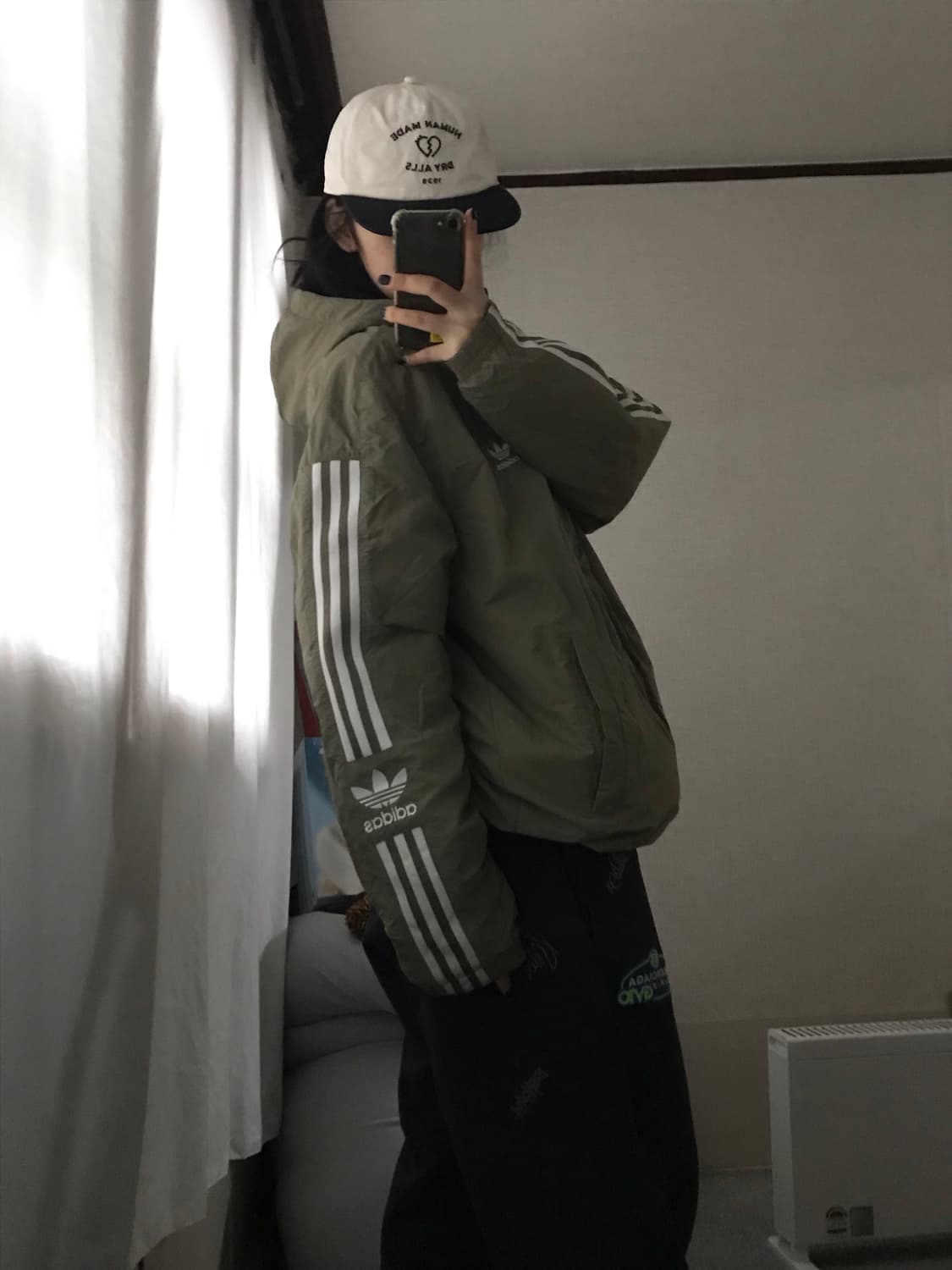 아디다스 리버시블 카키 블랙 패딩 상품이미지2