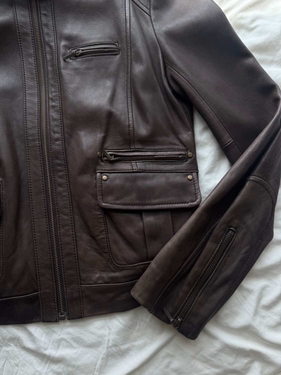 brown leather jacket 레더자켓 상품이미지3
