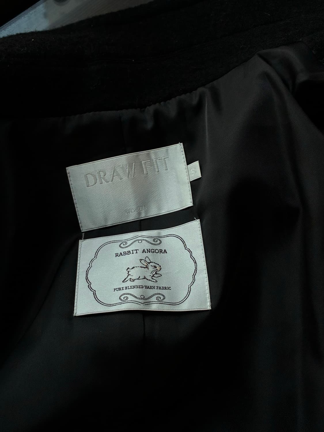 (S) 드로우핏 우먼 래빗 앙고라 울 핸드메이드 플레어 하프 코트 상품이미지10