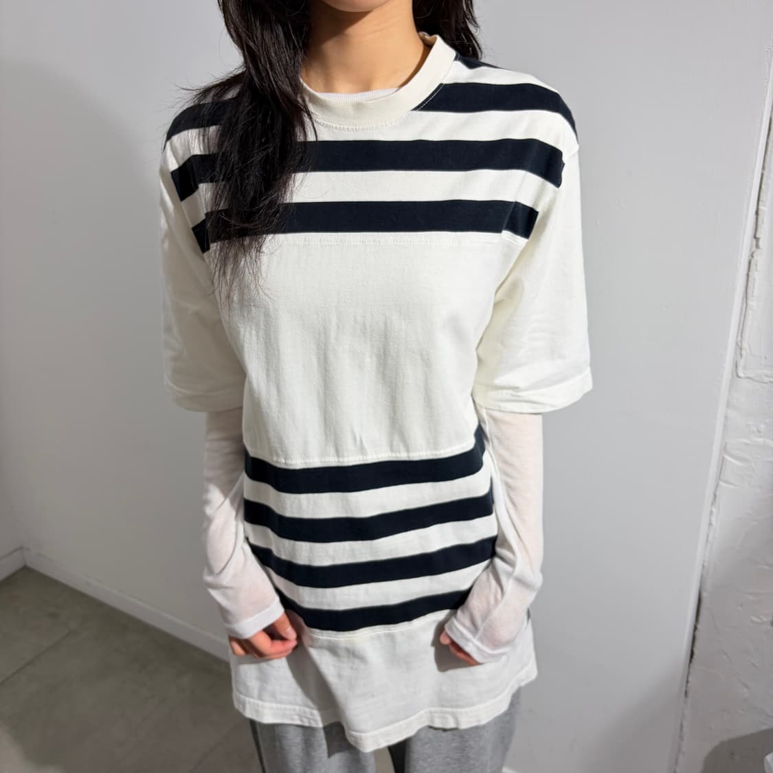00s Stussy Authentic 스트라이프 반팔 티셔츠 상품이미지1