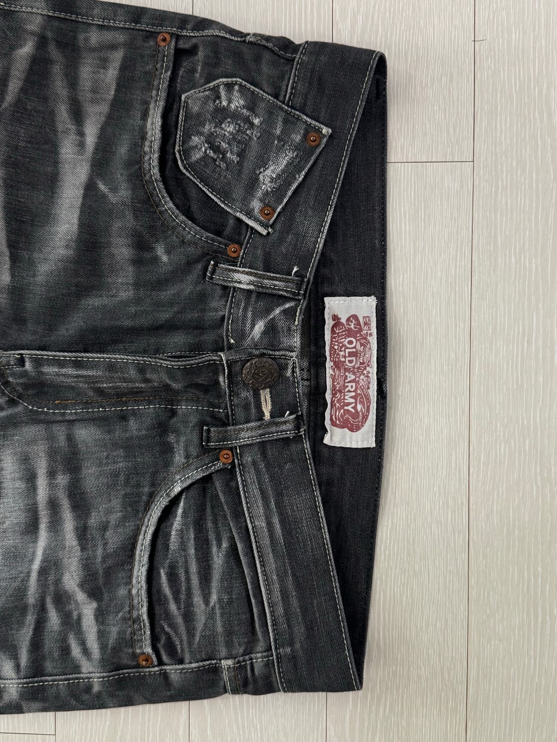 빈티지 y2k 워싱 흑청데님 상품이미지3