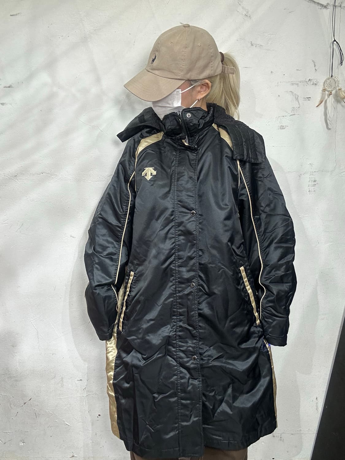 데상트 일본판 블랙 안감 기모 뽀글이 롱패딩 점퍼 돕바  상품이미지2