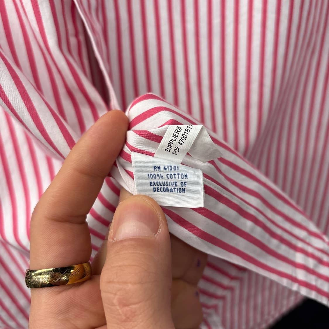 신형라벨 폴로 랄프로렌 클래식 스트라이프 버튼다운셔츠 핑크 N1161 상품이미지9