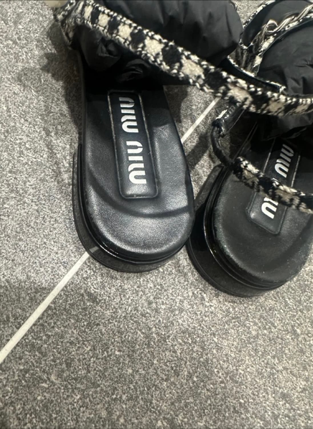 미우미우 37 깅엄 체크 발레리나 슬링백 상품이미지5