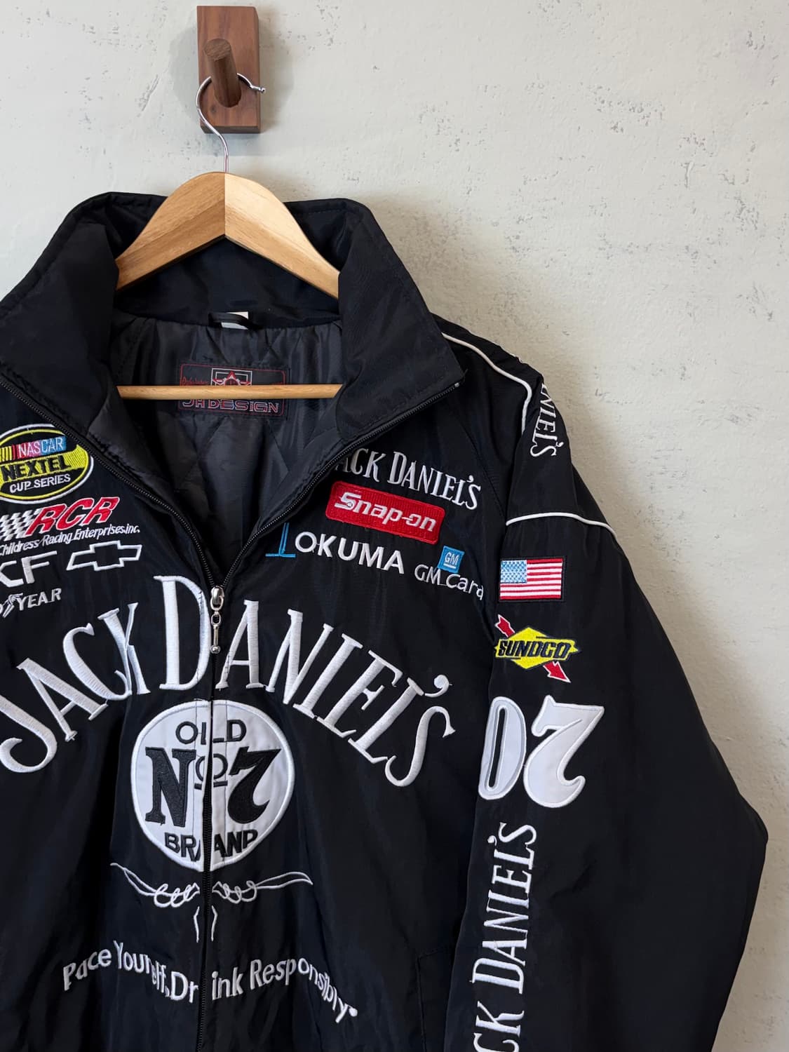 잭다니엘 빈티지 레이싱 점퍼 블랙 상품이미지3